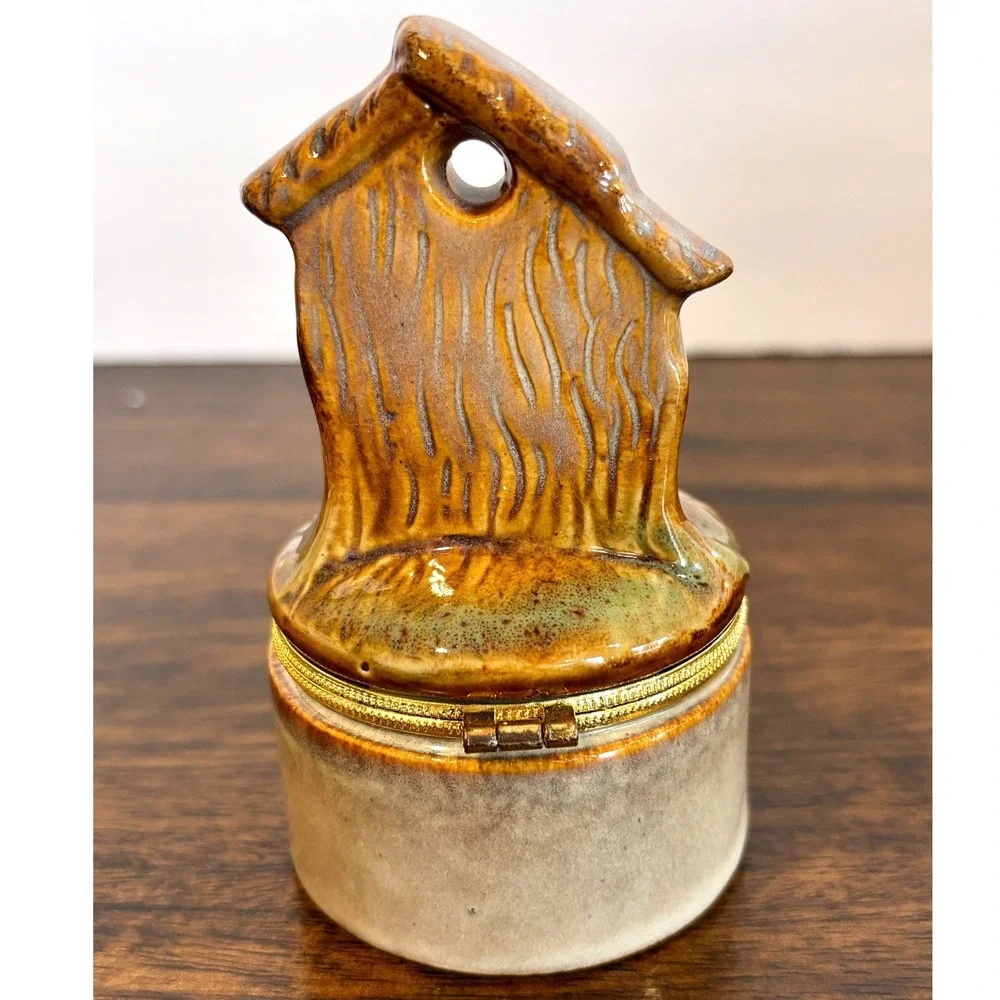 Christmas Nativity Scene Ceramic Hinged Trinket Box Holy Family Christian Decor
